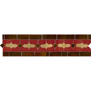 Mosaic House Moroccan tile Bowtie 7-19-14 Red,   Natural, natural, unglazed, terracotta  Brown,    solid zellige, mosaic, zellij, border, glaze, traditional 